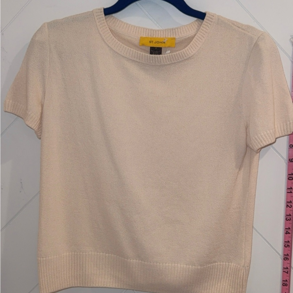 St. John Cavalier Santana knit cream Cropped sweater top small